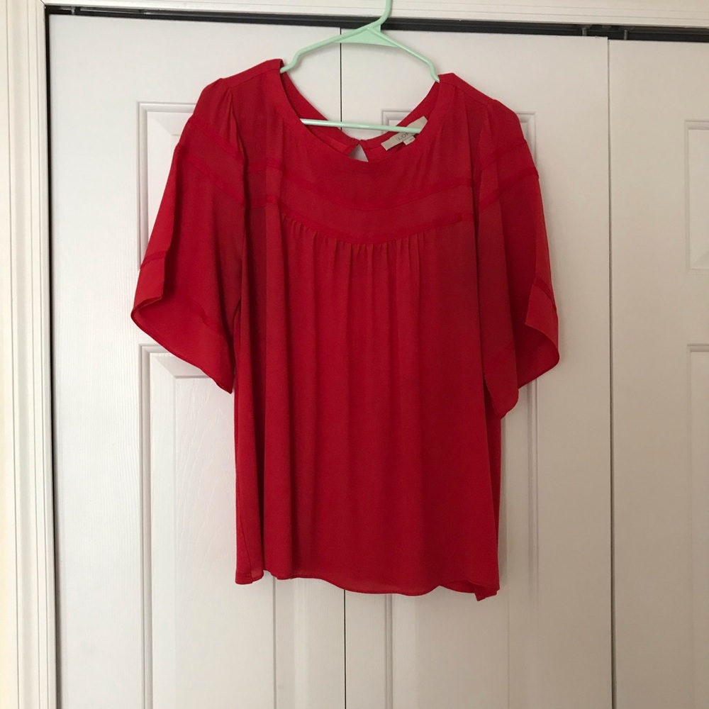 LOFT RED BLOUSE LARGE
